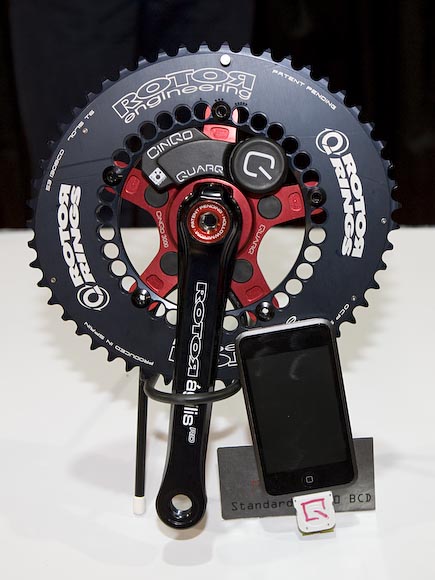Quarq had an iPhone hack at Interbike, using a receiver plugged into the dock connector.