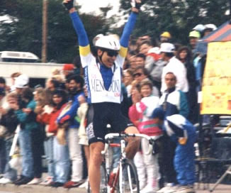 Charlie winning the 1992 Oyster Bay Cycling Classic